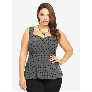 Torrid Grey Polka Dot Top plus size 0